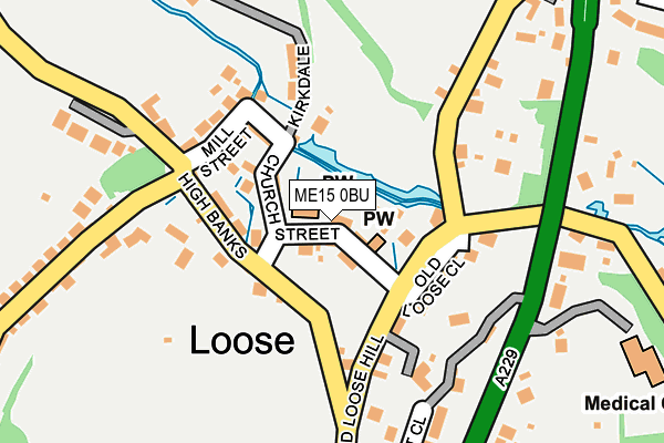 ME15 0BU map - OS OpenMap – Local (Ordnance Survey)