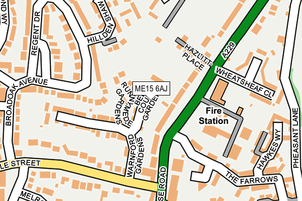 ME15 6AJ map - OS OpenMap – Local (Ordnance Survey)
