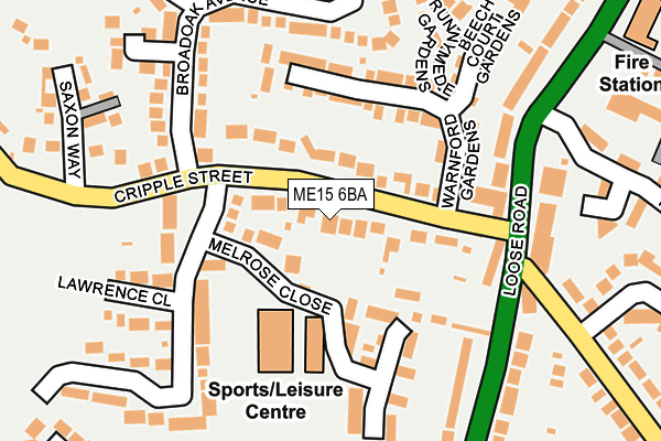 ME15 6BA map - OS OpenMap – Local (Ordnance Survey)