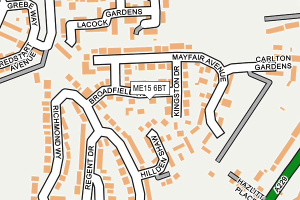 ME15 6BT map - OS OpenMap – Local (Ordnance Survey)