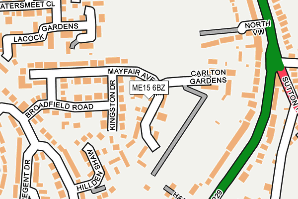 ME15 6BZ map - OS OpenMap – Local (Ordnance Survey)