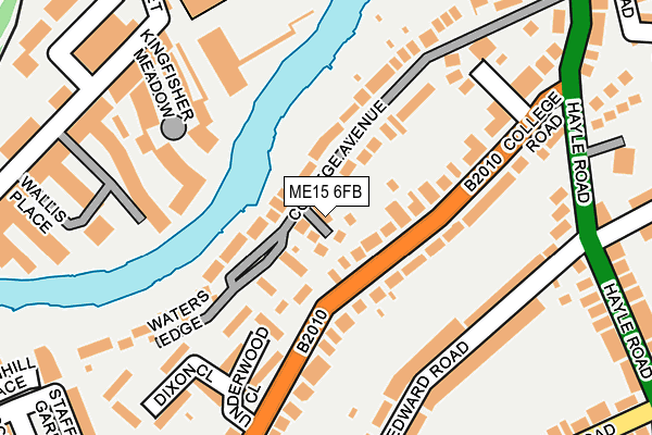 ME15 6FB map - OS OpenMap – Local (Ordnance Survey)