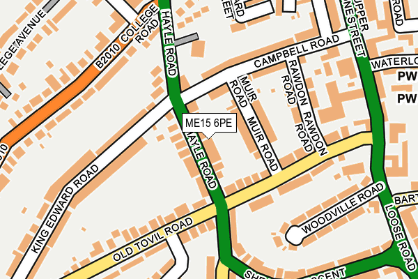 ME15 6PE map - OS OpenMap – Local (Ordnance Survey)