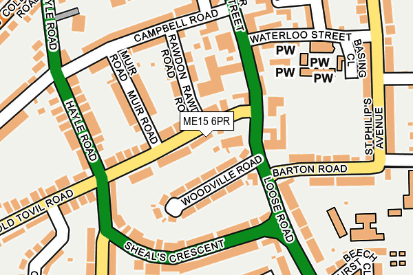 ME15 6PR map - OS OpenMap – Local (Ordnance Survey)