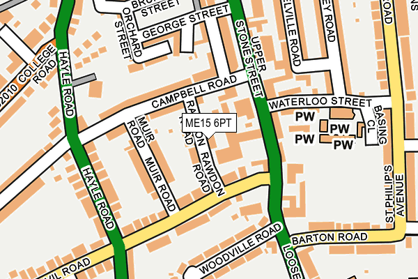 ME15 6PT map - OS OpenMap – Local (Ordnance Survey)