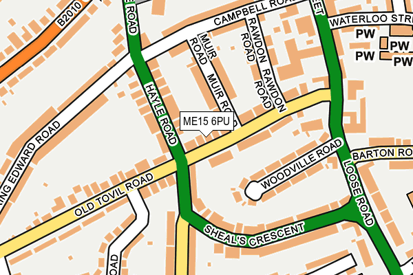 ME15 6PU map - OS OpenMap – Local (Ordnance Survey)