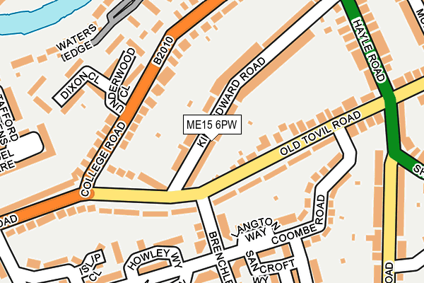 ME15 6PW map - OS OpenMap – Local (Ordnance Survey)