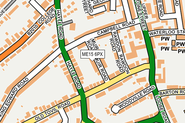 ME15 6PX map - OS OpenMap – Local (Ordnance Survey)