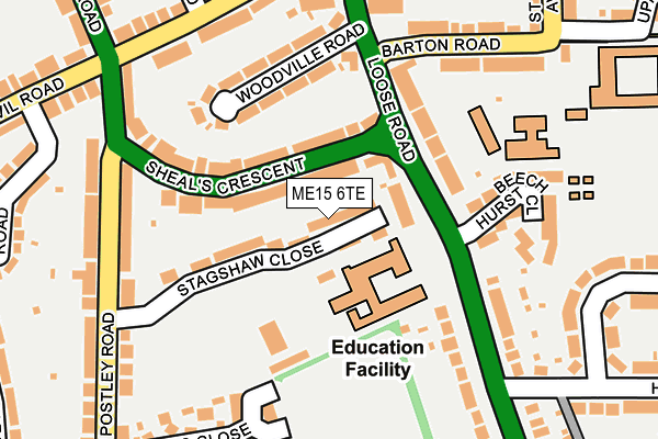 ME15 6TE map - OS OpenMap – Local (Ordnance Survey)