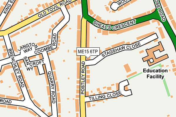 ME15 6TP map - OS OpenMap – Local (Ordnance Survey)