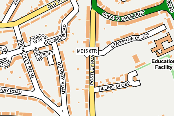 ME15 6TR map - OS OpenMap – Local (Ordnance Survey)