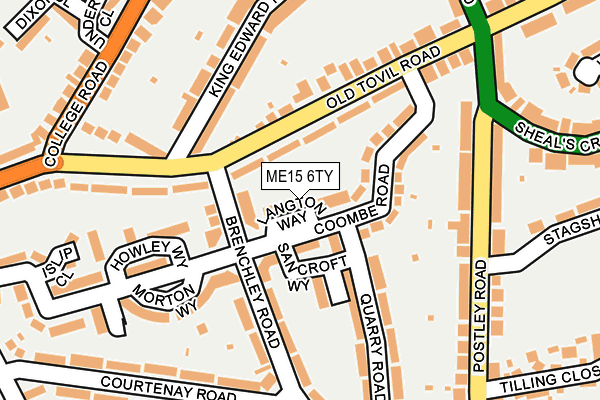 ME15 6TY map - OS OpenMap – Local (Ordnance Survey)