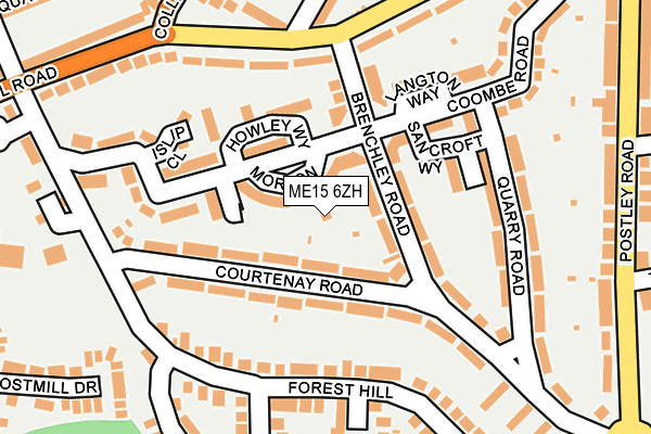 ME15 6ZH map - OS OpenMap – Local (Ordnance Survey)