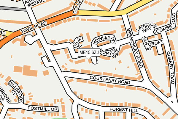 ME15 6ZJ map - OS OpenMap – Local (Ordnance Survey)