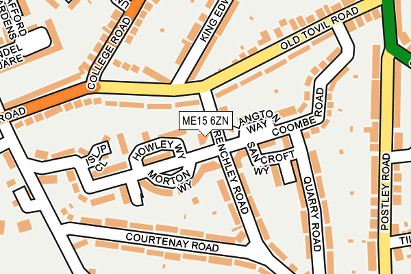 ME15 6ZN map - OS OpenMap – Local (Ordnance Survey)