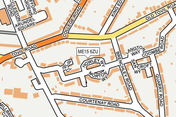 ME15 6ZU map - OS OpenMap – Local (Ordnance Survey)