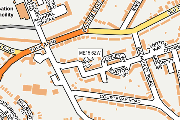 ME15 6ZW map - OS OpenMap – Local (Ordnance Survey)