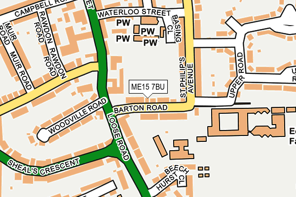 ME15 7BU map - OS OpenMap – Local (Ordnance Survey)