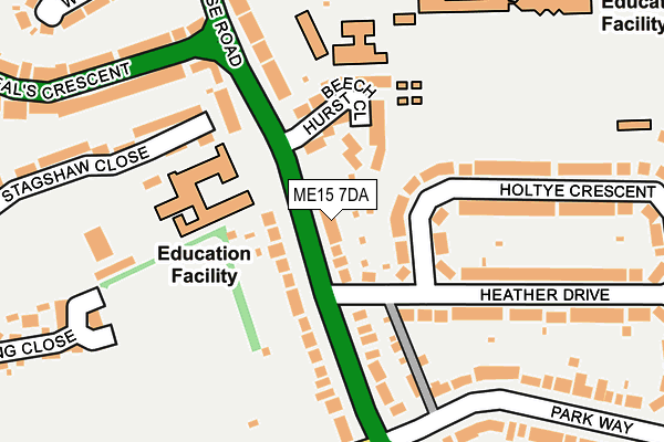 ME15 7DA map - OS OpenMap – Local (Ordnance Survey)