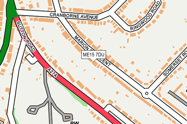 ME15 7DU map - OS OpenMap – Local (Ordnance Survey)