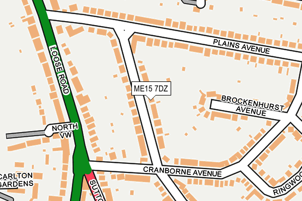 ME15 7DZ map - OS OpenMap – Local (Ordnance Survey)