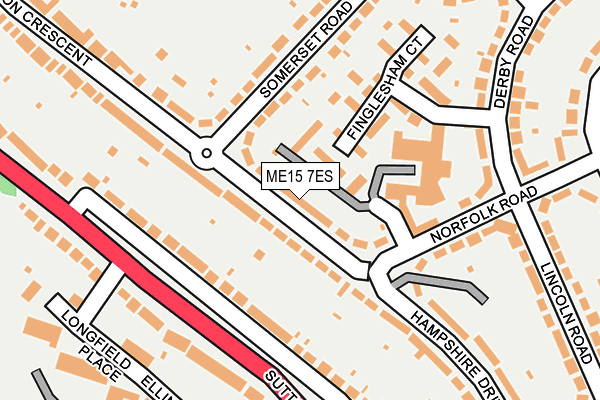 ME15 7ES map - OS OpenMap – Local (Ordnance Survey)