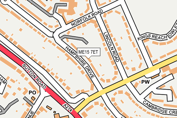 ME15 7ET map - OS OpenMap – Local (Ordnance Survey)