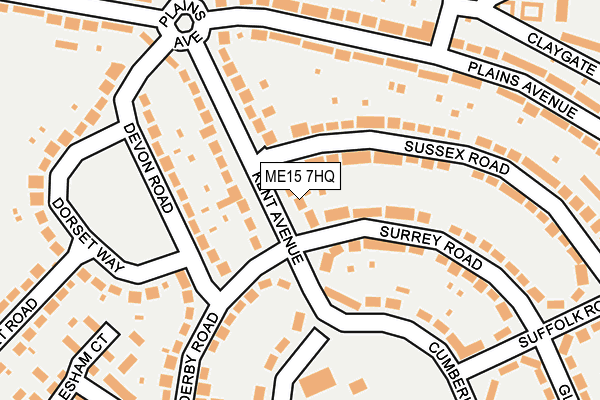 ME15 7HQ map - OS OpenMap – Local (Ordnance Survey)