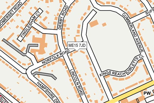 ME15 7JD map - OS OpenMap – Local (Ordnance Survey)