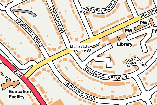 ME15 7LJ map - OS OpenMap – Local (Ordnance Survey)