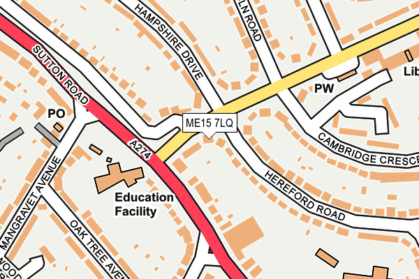 ME15 7LQ map - OS OpenMap – Local (Ordnance Survey)