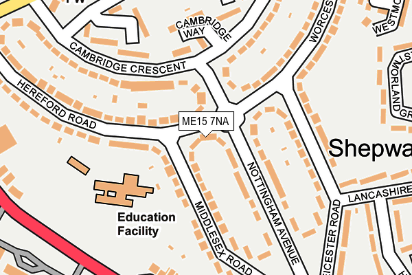 ME15 7NA map - OS OpenMap – Local (Ordnance Survey)