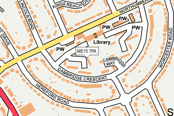 ME15 7PA map - OS OpenMap – Local (Ordnance Survey)