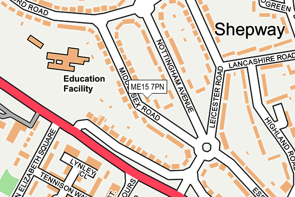 ME15 7PN map - OS OpenMap – Local (Ordnance Survey)