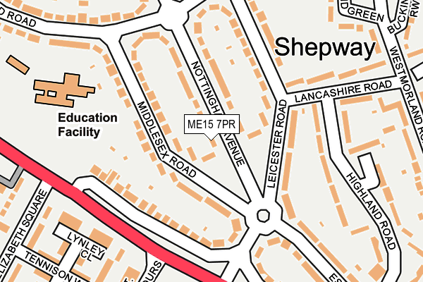 ME15 7PR map - OS OpenMap – Local (Ordnance Survey)