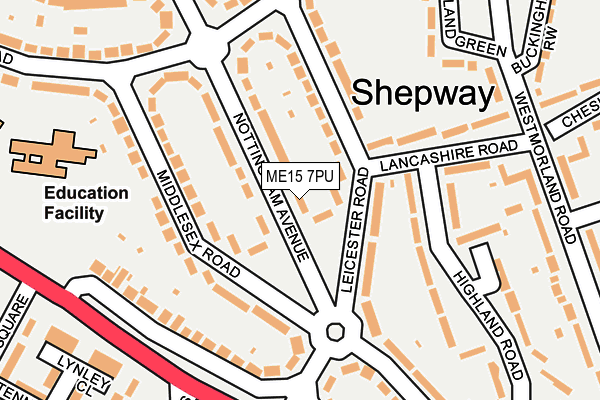 ME15 7PU map - OS OpenMap – Local (Ordnance Survey)