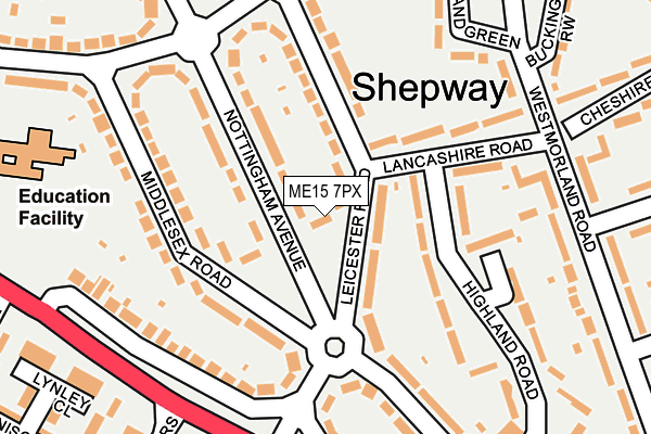 ME15 7PX map - OS OpenMap – Local (Ordnance Survey)