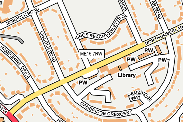 ME15 7RW map - OS OpenMap – Local (Ordnance Survey)