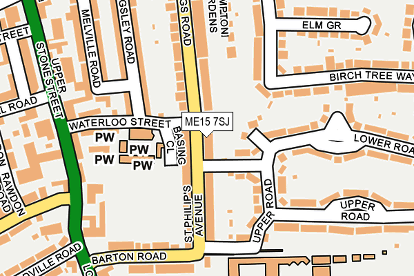 ME15 7SJ map - OS OpenMap – Local (Ordnance Survey)