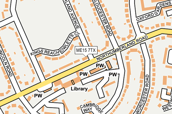 ME15 7TX map - OS OpenMap – Local (Ordnance Survey)