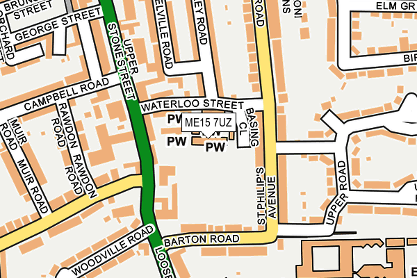 ME15 7UZ map - OS OpenMap – Local (Ordnance Survey)