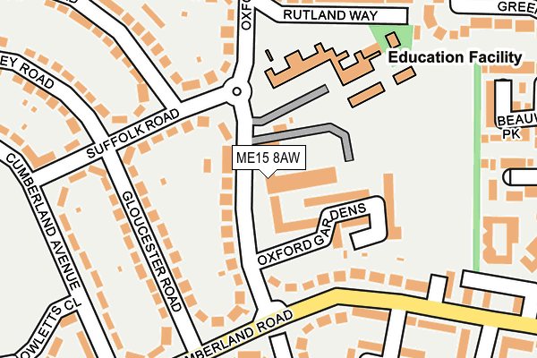 ME15 8AW map - OS OpenMap – Local (Ordnance Survey)