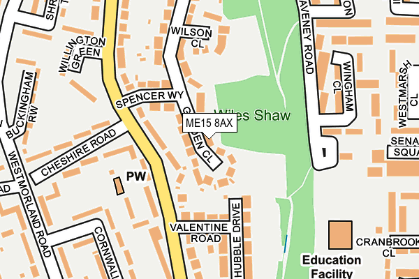 ME15 8AX map - OS OpenMap – Local (Ordnance Survey)