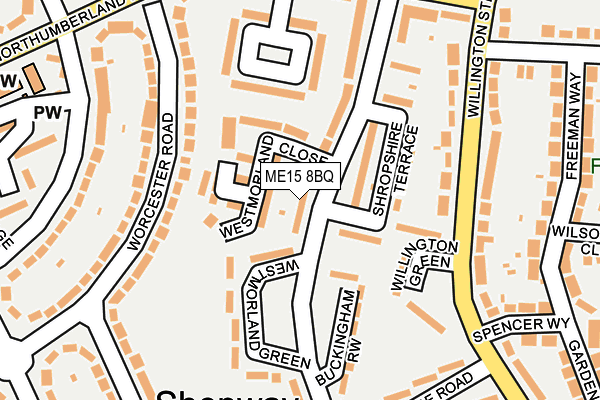 ME15 8BQ map - OS OpenMap – Local (Ordnance Survey)