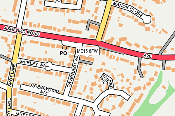 ME15 8FW map - OS OpenMap – Local (Ordnance Survey)