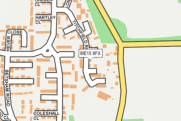 ME15 8FX map - OS OpenMap – Local (Ordnance Survey)