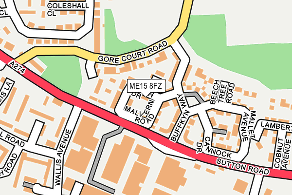 ME15 8FZ map - OS OpenMap – Local (Ordnance Survey)