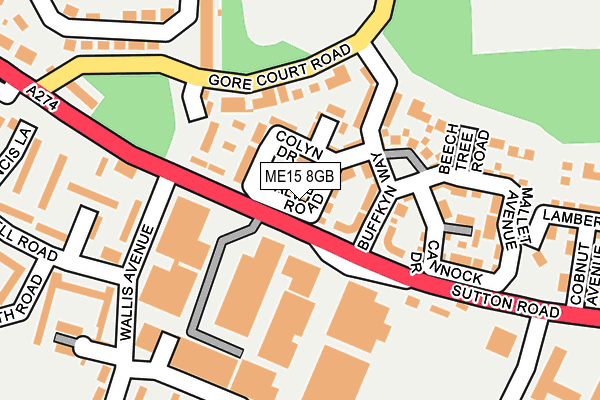 ME15 8GB map - OS OpenMap – Local (Ordnance Survey)