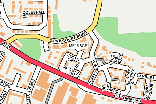 ME15 8GF map - OS OpenMap – Local (Ordnance Survey)