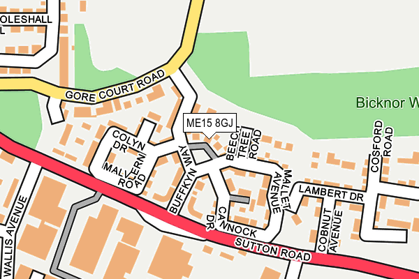ME15 8GJ map - OS OpenMap – Local (Ordnance Survey)